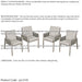 4 PACK Garden Dining Chairs & Armrests - Light Grey Aluminium & Rope - Outdoor - LoopsDirect