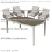 Garden Dining Set - 1.5m Table & 4x Chairs - Light Grey Aluminium & Rope Outdoor - LoopsDirect