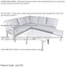 Premium 5 Seater Garden Coffee Table & Parasol Set - White Aluminium Corner Sofa - LoopsDirect