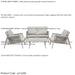 Premium 4 Seater Garden Coffee Table & Parasol Set Grey Aluminium Sofa Cushions - LoopsDirect