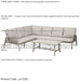 Premium 5 Seater Garden Coffee Table Set Outdoor Aluminium Rope Corner Sofa Grey - LoopsDirect