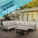 6pc Garden Sofa Set Pop-up Gazebo & Outdoor Speaker System - Coffee Table Party - LoopsDirect