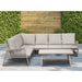 Premium 5 Seater Garden Coffee Table Set Outdoor Aluminium Rope Corner Sofa Grey - LoopsDirect