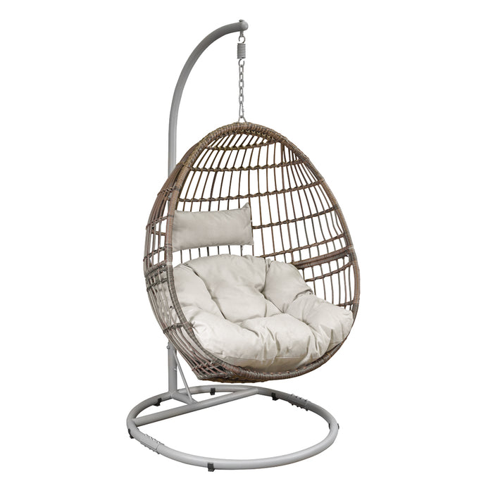 Premium Single Hanging Garden Egg Chair - Wicker Rattan - Outdoor Swing Cocoon