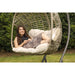 2pc Garden Hanging Egg Chair Set - Rattan Wicker - Single & Double Outdoor Swing - LoopsDirect