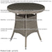 70cm Round Rattan Wicker Garden Bistro Table - Brown & Glass Outdoor Side Table - LoopsDirect