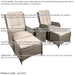 3pc Garden Reclining Bistro Set - Rattan Wicker - Outdoor Chairs & Coffee Table - LoopsDirect