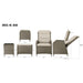 6pc Garden Reclining Bistro Set - Rattan Wicker - Outdoor Chairs & Coffee Table - LoopsDirect