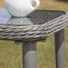 44cm Outdoor Square Coffee Table - Rattan Wicker Grey & Tempered Glass Top - LoopsDirect