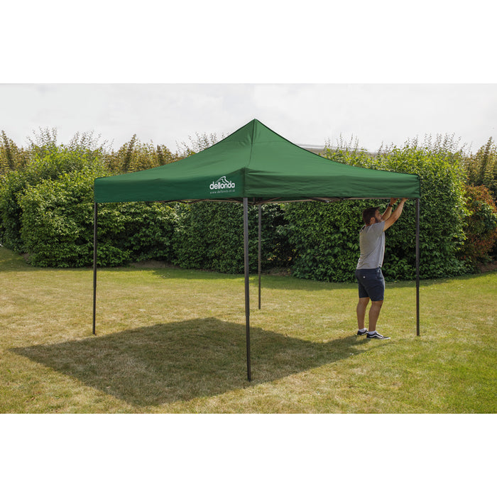 2x2m Pop-Up Gazebo - GREEN Heavy Duty Frame & Water Resistant - Garden Pavillion - LoopsDirect