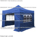 3x3m Pop-Up Gazebo & Side Walls Set BLUE - Strong Outdoor Garden Pavillion Tent - LoopsDirect