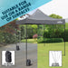 3x3m Pop-Up Gazebo & Side Walls Set GREY - Strong Outdoor Garden Pavillion Tent - LoopsDirect