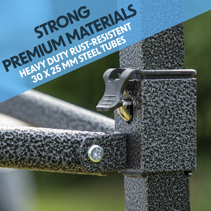 3x3m Pop-Up Gazebo & Side Walls Set GREY - Strong Outdoor Garden Pavillion Tent - LoopsDirect