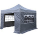 3x3m Pop-Up Gazebo & Side Walls Set GREY - Strong Outdoor Garden Pavillion Tent