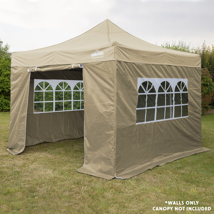 Side Walls Door & Windows for 2x2m Pop-Up Gazebo - BEIGE - Garden Party Tent