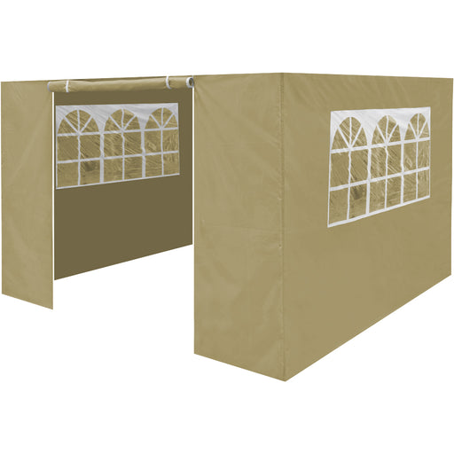 Side Walls Door & Windows for 3x3m Pop-Up Gazebo - BEIGE - Garden Party Tent