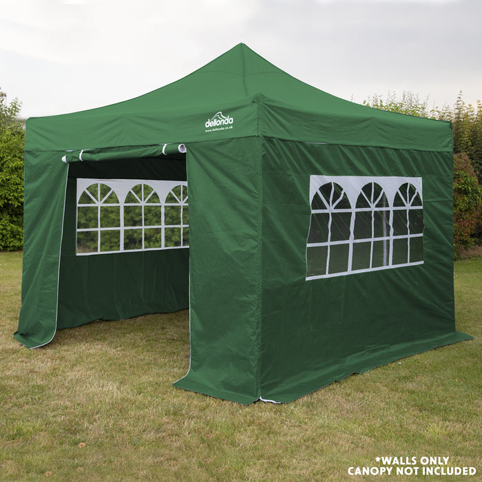 Side Walls Door & Windows for 3x3m Pop-Up Gazebo - GREEN - Garden Party Tent - LoopsDirect