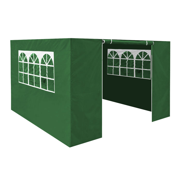 3x3m Pop-Up Gazebo & Side Walls Set GREEN - Strong Outdoor Garden Pavillion Tent - LoopsDirect