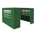 3x3m Pop-Up Gazebo & Side Walls Set GREEN - Strong Outdoor Garden Pavillion Tent - LoopsDirect