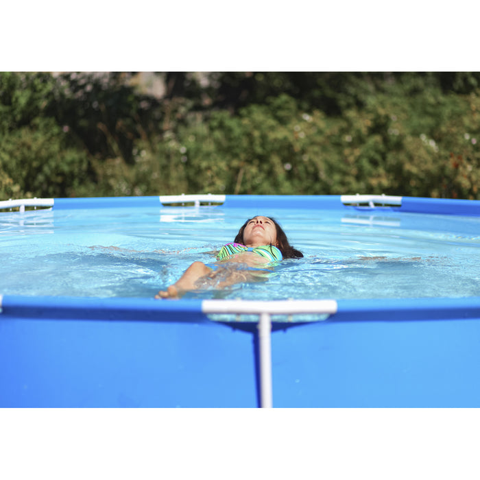 10ft Steel Frame Garden Swimming Pool & Filter Pump - 76cm Deep Kids Paddling