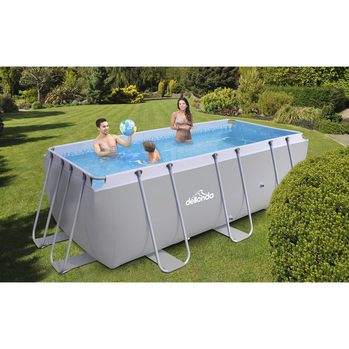 4x2m Premium Garden Swimming Pool & Filter Pump - 99cm Deep Kids Paddling