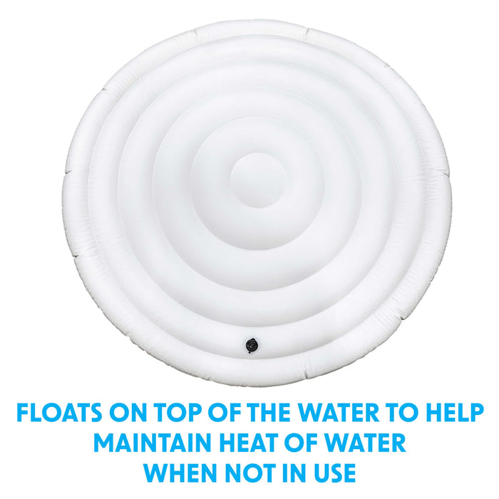 135cm Round Inflatable Heat Retaining Hot Tub Cover - Spa Water Lid Retention - LoopsDirect