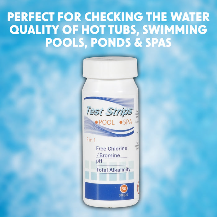 Swimming Pool & Hot Tub Chlorine PH & Alkaline Test Strips 3 In 1 Water Quality - LoopsDirect