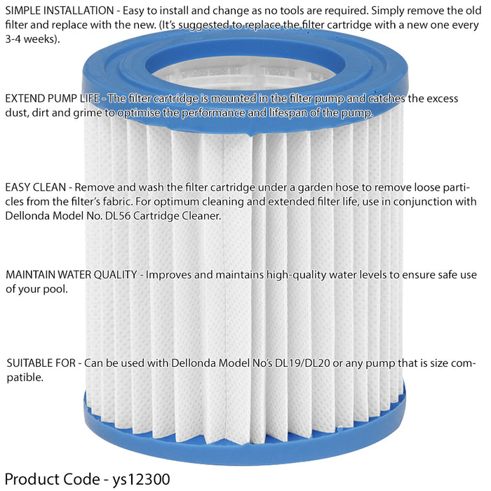 80 x 90mm Swimming Pool Filter Cartridge - Replacement New Water Filtration Pod - LoopsDirect