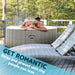 2-4 Person Inflatable Hot Tub & Smart Pump - Rattan Effect Outdoor Garden Party - LoopsDirect