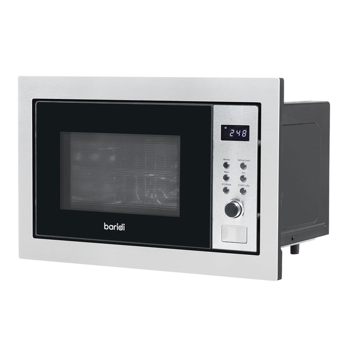 900W Integrated Microwave & Grill 25L Wall Mounted Stainless Steel 595x385x370mm