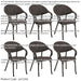 6 PACK Stackable Garden Dining Chairs Set - Dark Wood Finish - Outdoor UV Water - LoopsDirect