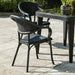 6 PACK Stackable Garden Dining Chairs Set - Dark Wood Finish - Outdoor UV Water - LoopsDirect