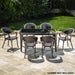 150x90cm Glass Top Outdoor Dining Table - Rectangular Anthracite Rattan Style - LoopsDirect