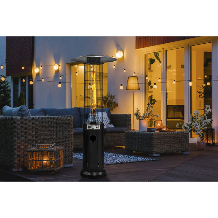 13kW Black Propane Gas Tower Patio Heater - Outdoor Garden Dining Radiator Pub - LoopsDirect