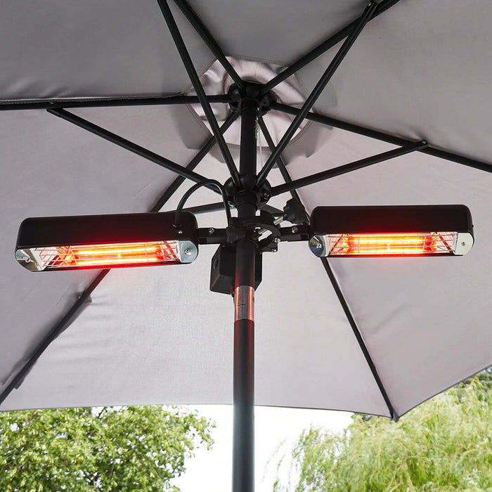1600W Outdoor Infrared Parasol Heater - Gazebo Dining Table Patio Heater 5m Wire