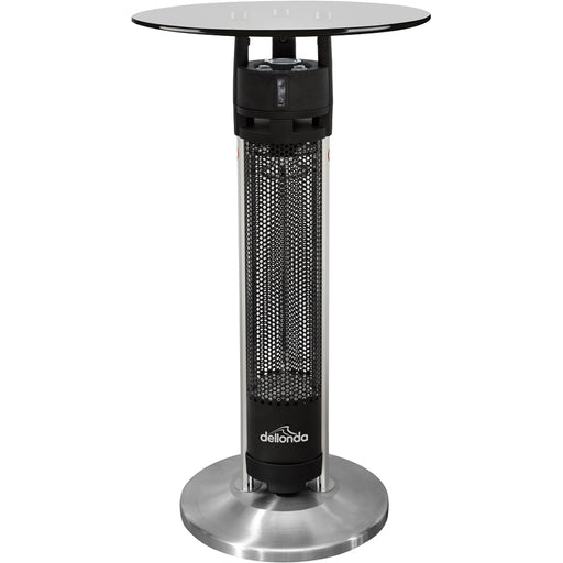 95cm Glass Top Bistro Table with 1200W Carbon Heater IR Auto Heat Garden Dining