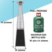 13kW Black Propane Gas Pyramid Tower Patio Heater & Cover Set - Outdoor Garden - LoopsDirect