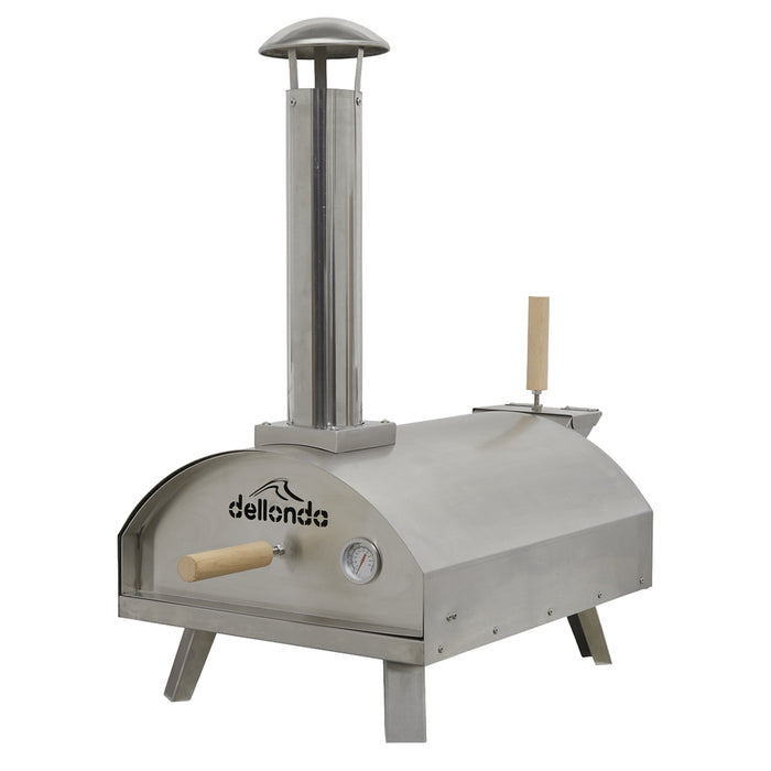14" Portable Wood-Fired Pizza Oven & Smoker Stainless Steel Outdoor Garden Party