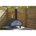 14" Portable Wood-Fired Pizza Oven Smoker & Cover Set Black Steel Outdoor Garden - LoopsDirect