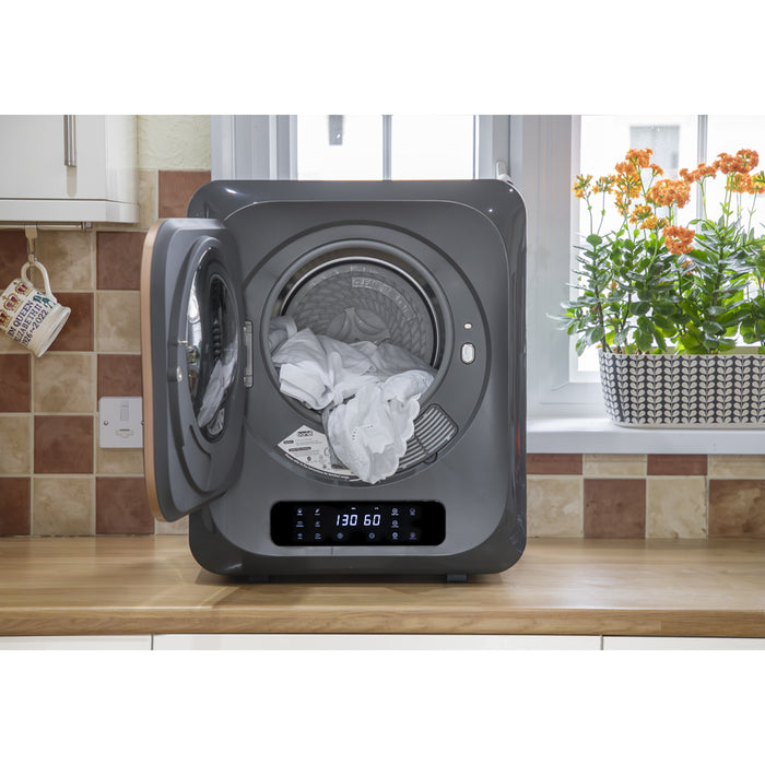 2.5KG Portable Worktop Tumble Dryer - Black Compact Mini Clothes Spin Dryer - LoopsDirect