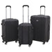 3pc Lightweight ABS Suitcase Set - Wheeled Travel Luggage Black 20 24 28" Cases - LoopsDirect