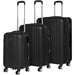 3pc Lightweight ABS Suitcase Set - Wheeled Travel Luggage Black 20 24 28" Cases