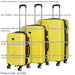 3pc Lightweight ABS Suitcase Set - Wheeled Travel Luggage Yellow 20 24 28" Cases - LoopsDirect