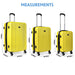 3pc Lightweight ABS Suitcase Set - Wheeled Travel Luggage Yellow 20 24 28" Cases - LoopsDirect