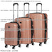 3pc Lightweight ABS Suitcase Set - Wheeled Travel Luggage Rose 20 24 28" Cases - LoopsDirect