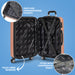 3pc Lightweight ABS Suitcase Set - Wheeled Travel Luggage Rose 20 24 28" Cases - LoopsDirect