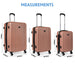 3pc Lightweight ABS Suitcase Set - Wheeled Travel Luggage Rose 20 24 28" Cases - LoopsDirect