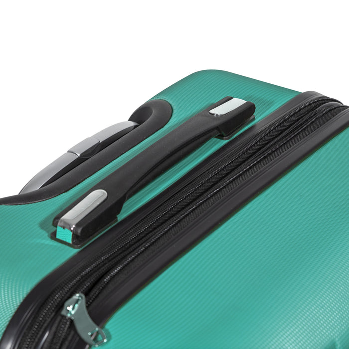 3pc Lightweight ABS Suitcase Set - Wheeled Travel Luggage Teal 20 24 28" Cases - LoopsDirect