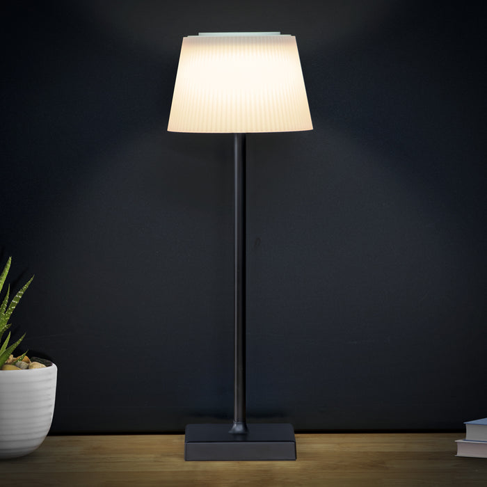 BLACK RGB Rechargeable Table Lamp - Multi-Colour Bedside Light Wireless Dimmable