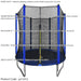 1830mm Kids 6ft Trampoline, Enclosure Net, Ladder & Anchors 50KG Max Garden Jump - LoopsDirect